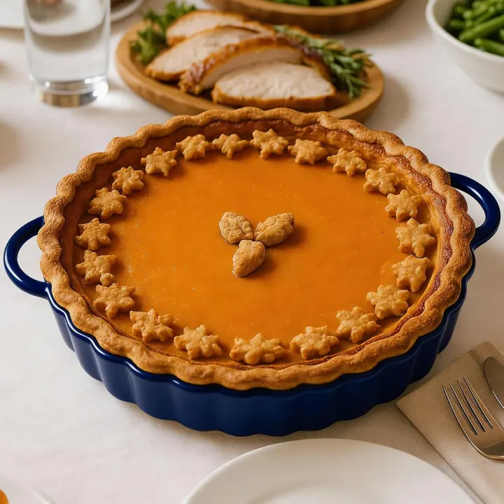 10-inch Deep Ceramic Pie Pan with Handles — 2in Depth, Lead-Free