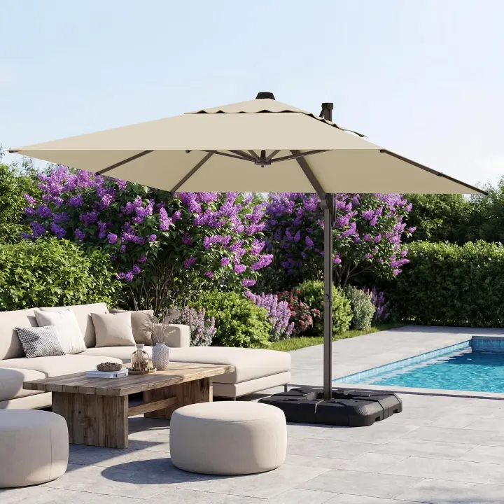 10x10 ft Offset Cantilever Patio Umbrella — Large Outdoor Shade