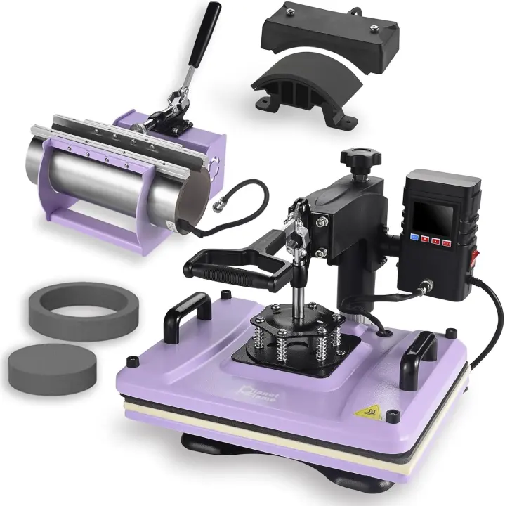 12x15 Heat Press — 5-in-1 Shirt Press (Purple)