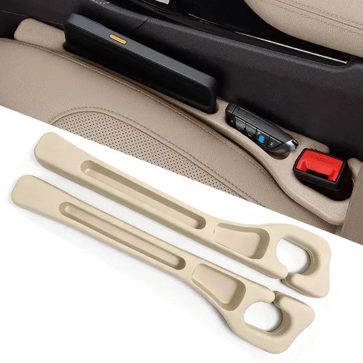 2-Pack 2-in-1 Car Seat Gap Filler Organizer — Beige