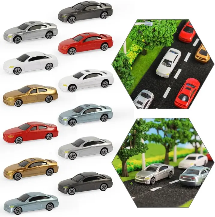 20-Pack OO/HO Scale Model Cars for Train Scenery (Approx 1:75)