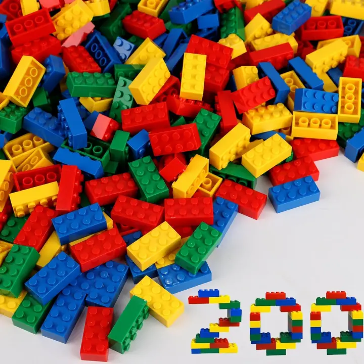 200-Piece 2x4 Building Bricks Set — Red, Yellow, Blue, Green