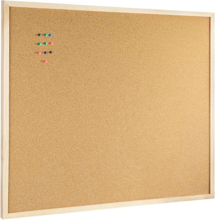 24" x 36" Cork Bulletin Board with Oak-Style Frame