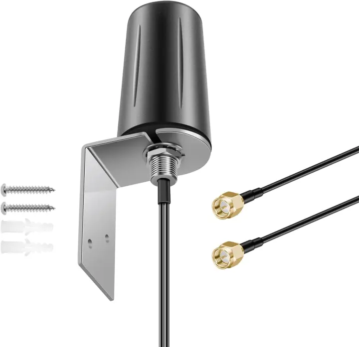 2x2 MIMO Omnidirectional Low-Profile 4G/5G External Antenna with 10ft SMA Cable