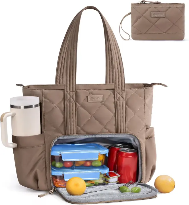 3-in-1 Women's Lunch Tote & 15.6" Laptop Bag with 40oz Cup Holder
