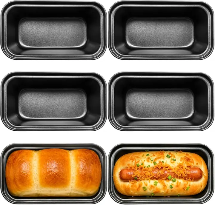 4-Pack Mini Loaf Pans — 6 x 3.4 x 2 in Stainless Steel Loaf Tins