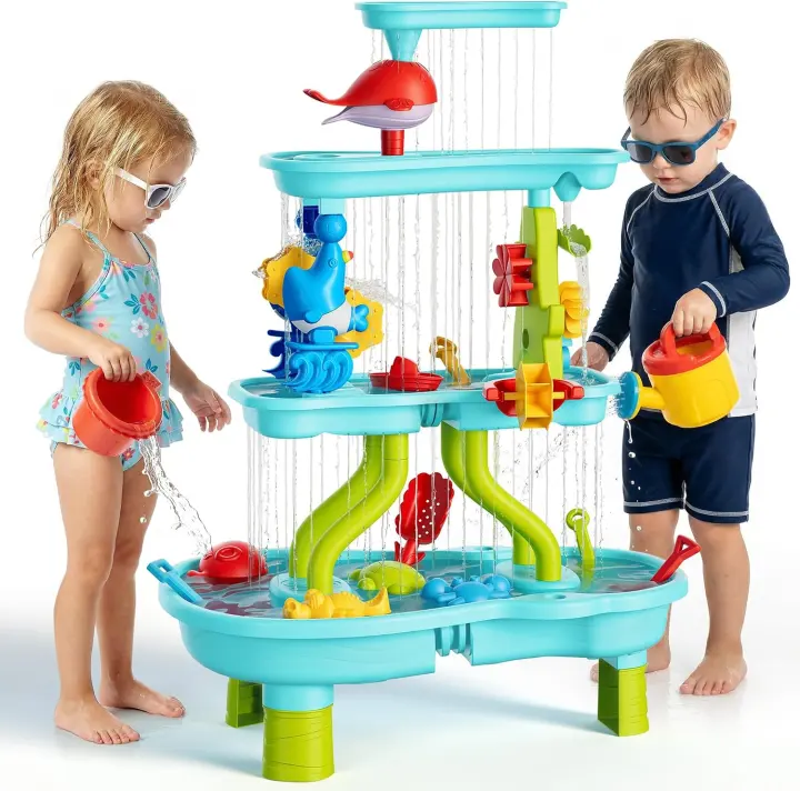 4-Tier Kids Sand & Water Play Table for Toddlers and Children