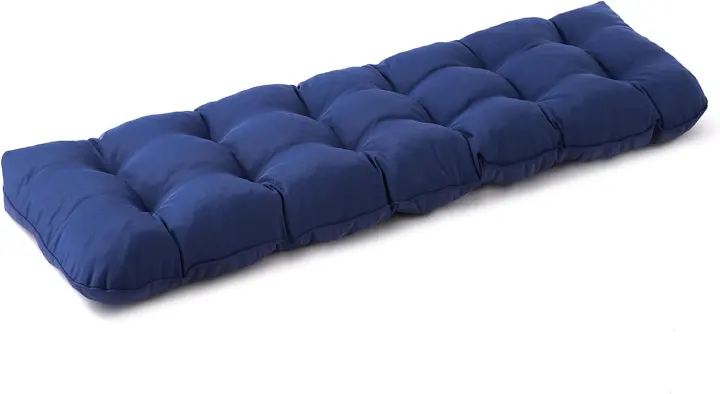 48x18x5 Outdoor Bench Cushion — Navy Blue Water-Resistant Seat