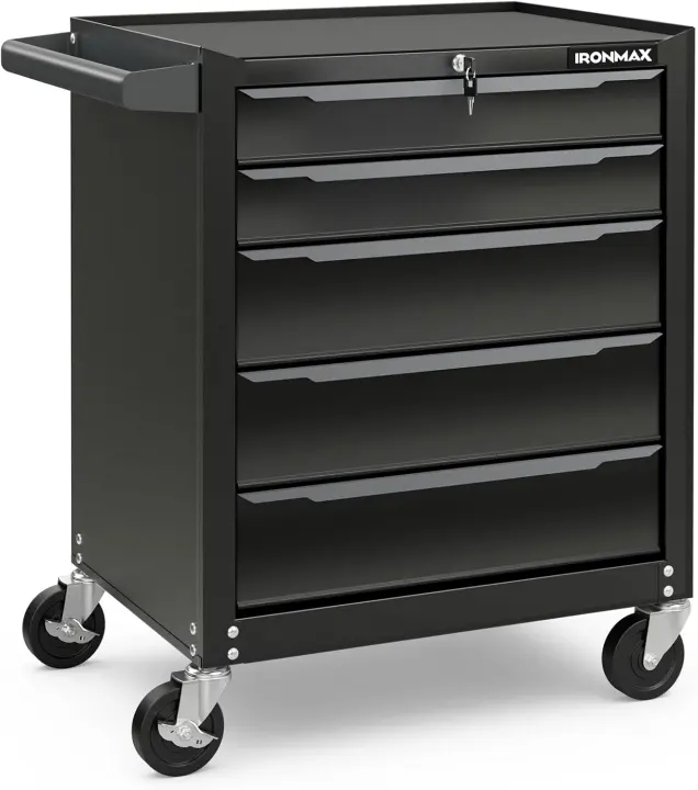 5-Drawer Rolling Steel Tool Chest with Lockable Casters