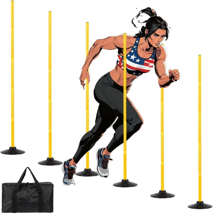 5 ft Adjustable Agility Training Poles (Set of 4 or 6) — Multi-Sport Kit