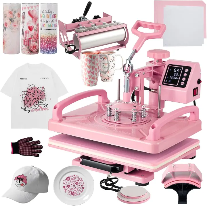 5-in-1 12x15 Heat Press Machine with 30oz Tumbler Attachment