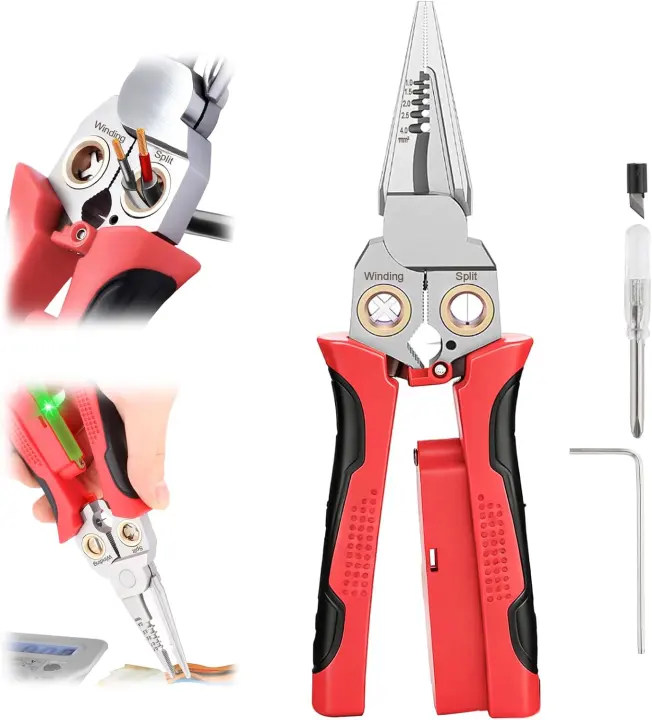 8-in-1 Wire Stripper & Voltage Tester — Electrician Multi-Tool