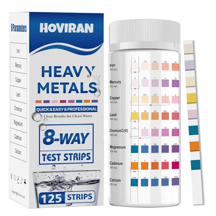 8-Parameter Heavy Metal Water Test Strips — 125 Count