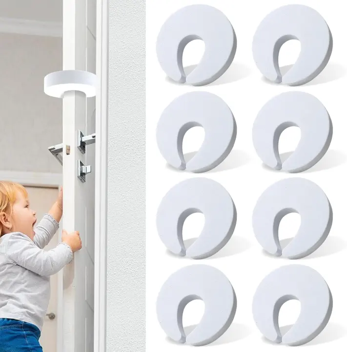 8-Piece Foam Door Stopper & Finger-Pinch Guard — Pack of 8