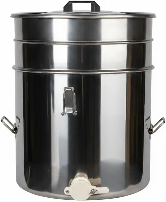 9.5 Gal Stainless Steel Honey Settling Tank with Gate Valve