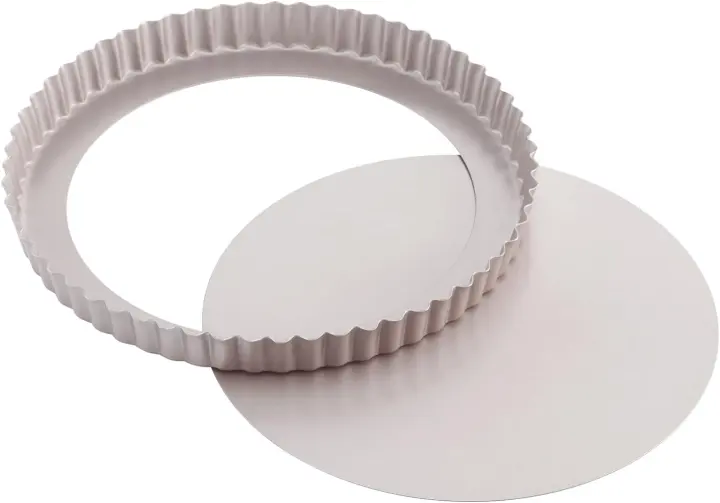 9.5-Inch Round Tart Pan with Removable Loose Bottom — Carbon Steel (Champagne Gold)