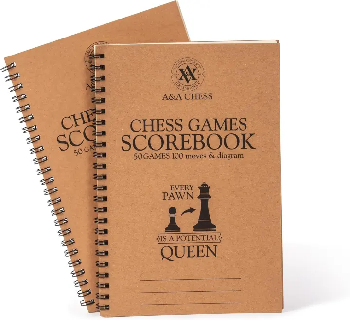 A&A Chess Scorebook 2-Pack — 50 Games, 100 Moves (5.5 x 8.25 in)