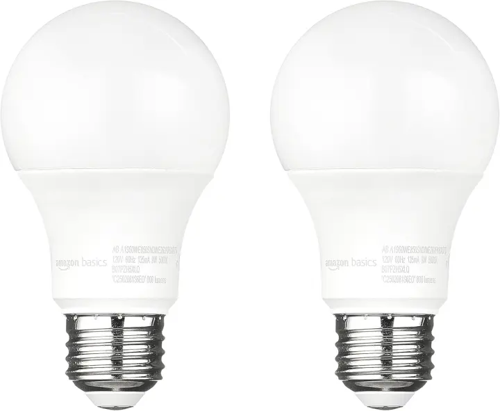 A19 Dusk-to-Dawn Sensor LED Outdoor Bulbs, 60W Equivalent, 5000K, E26, 2-Pack