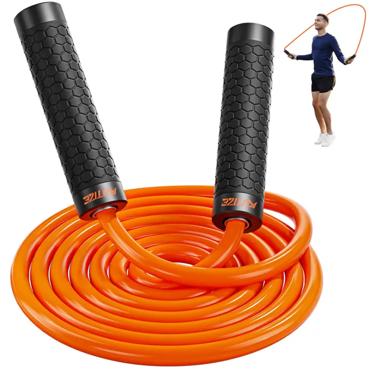 Adjustable 1 lb Weighted Jump Rope — Heavy Skipping Rope for Cardio