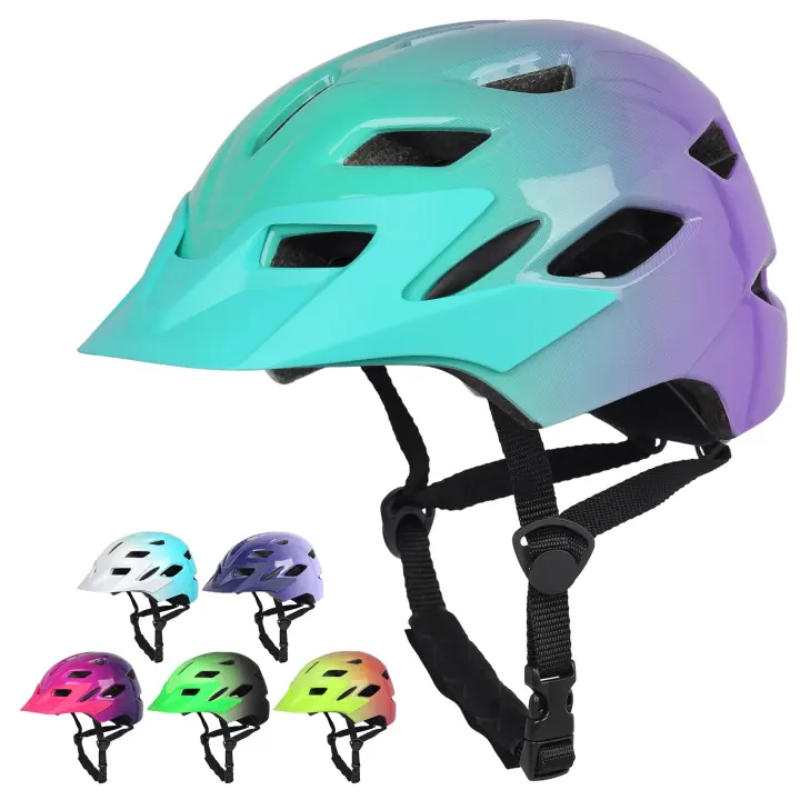 Adjustable Kids Bike Helmet with LED Tail Light and Detachable Visor