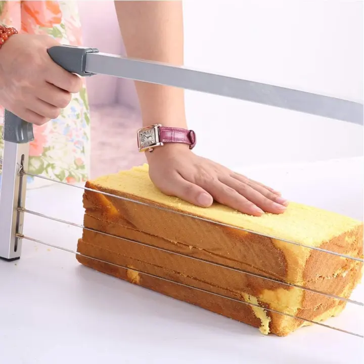 Adjustable Stainless-Steel 3-Wire Cake Slicer & Leveler