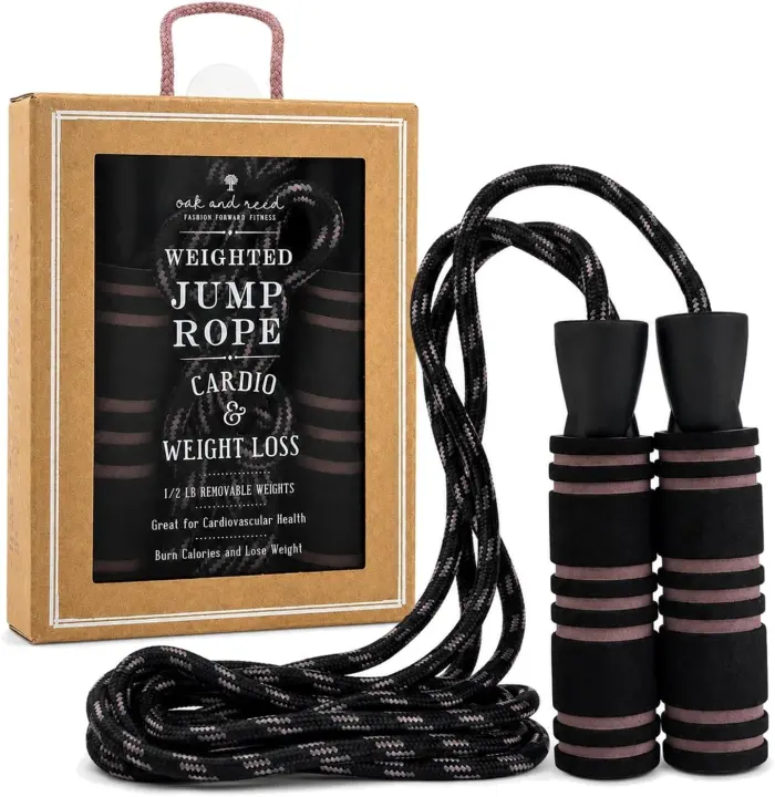 Adjustable Weighted Jump Rope with Foam Handles