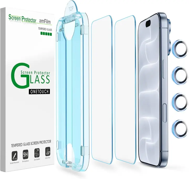 amFilm OneTouch Tempered Glass for iPhone 18 Pro (6.3") Screen Protector