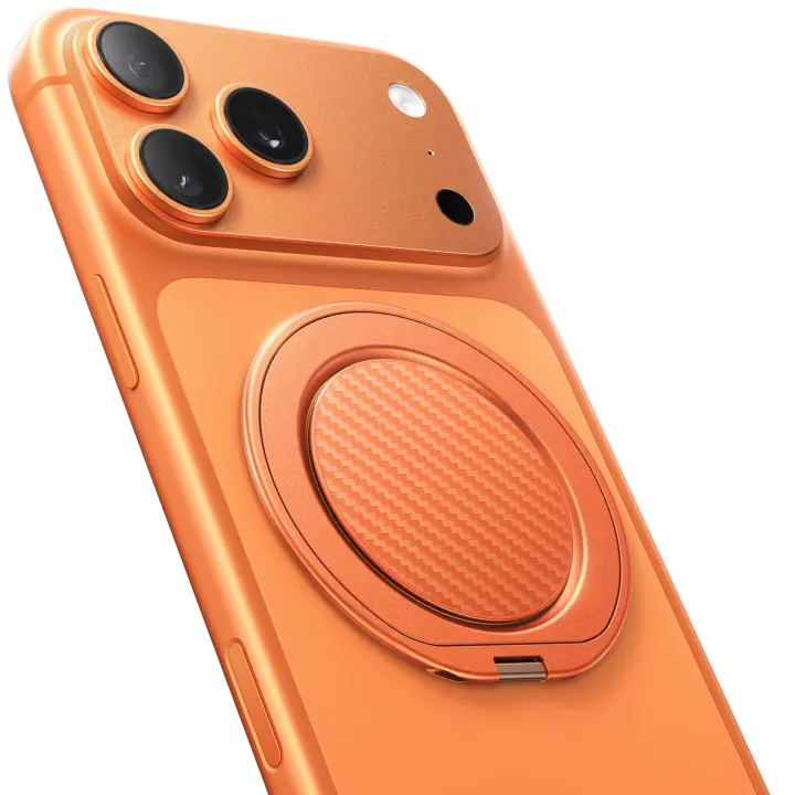 andobil Ultra-Thin MagSafe Magnetic Phone Ring Grip — Orange (360°)