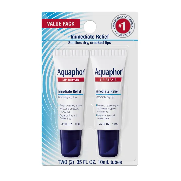 Aquaphor Lip Repair Ointment — 2 x 0.35 oz Lip Balm Pack