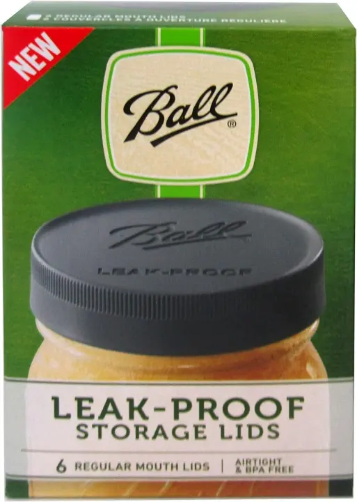 Ball Mason Jar Leak‑Proof Plastic Lids — Regular Mouth, 6‑Count