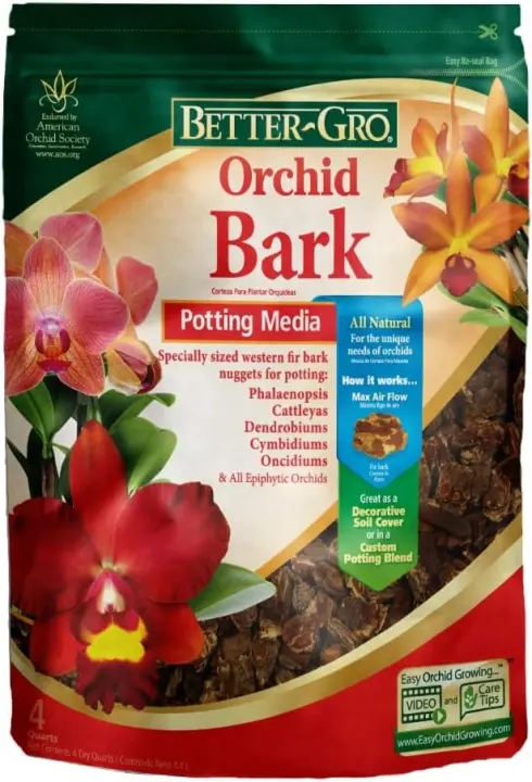 Better-Gro Orchid Bark Potting Medium — 4 qt Resealable Bag