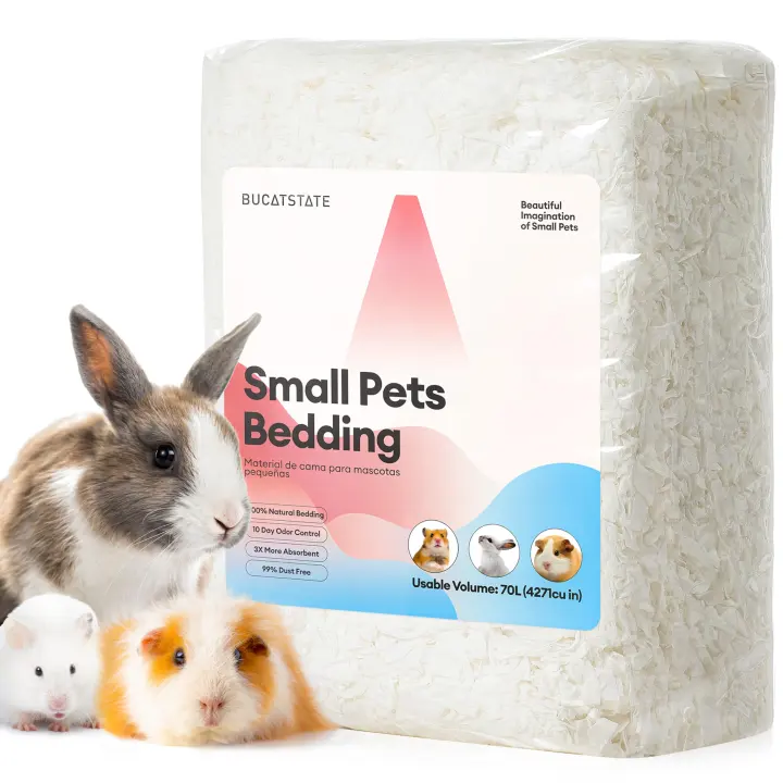 BUCATSTATE Paper Small-Animal Bedding — 70L, Low-Dust Odor-Control