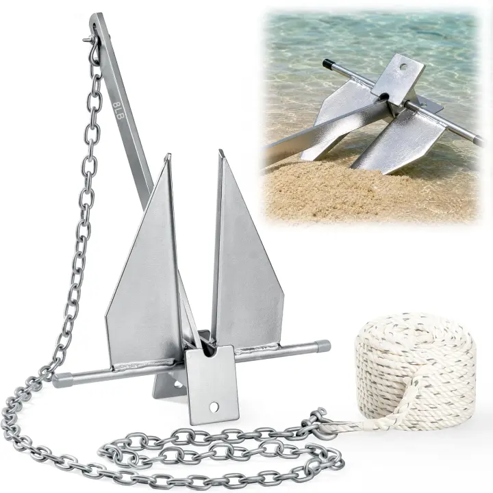 Danforth Heavy-Duty Boat Anchor Kit — Multi-Weight Fluke Set