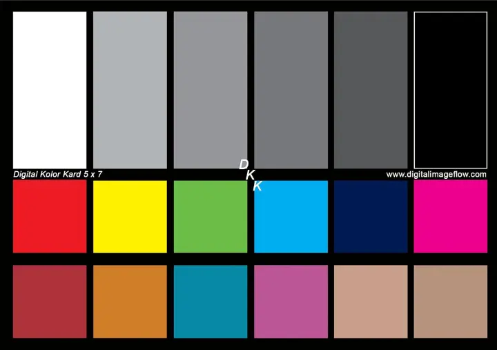 DKK 5x7 Color Calibration Chart Set (2-Pack) with 12% & 18% Gray