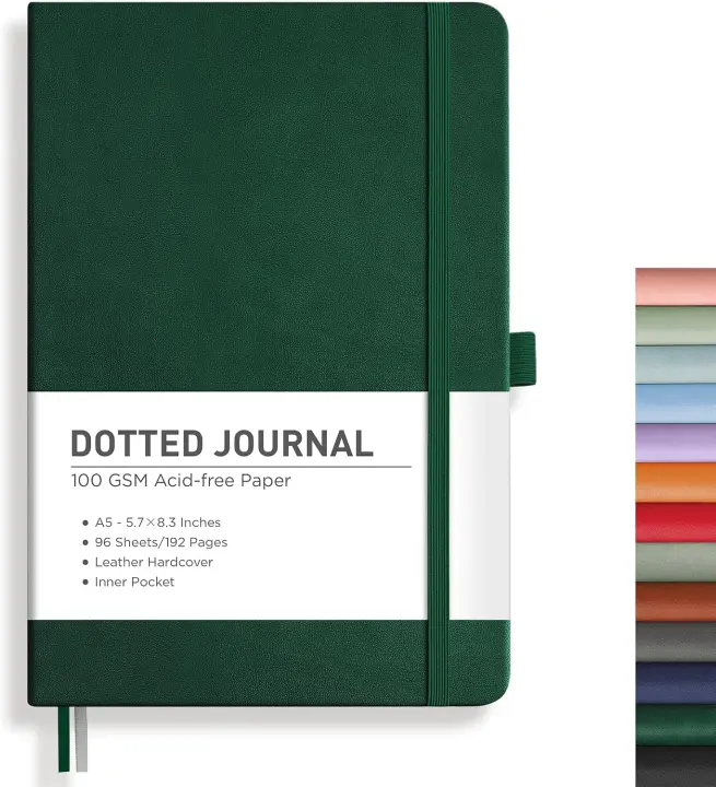 Dotted Journal Notebook A5 (5.7" x 8.3") — 192 Pages, Hardcover