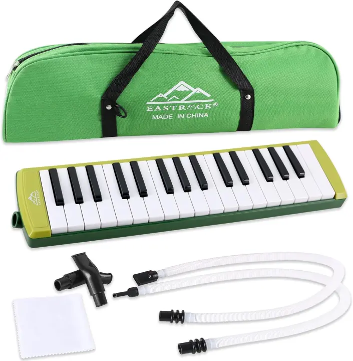 EastRock 32-Key Green Soprano Melodica with Carrying Case