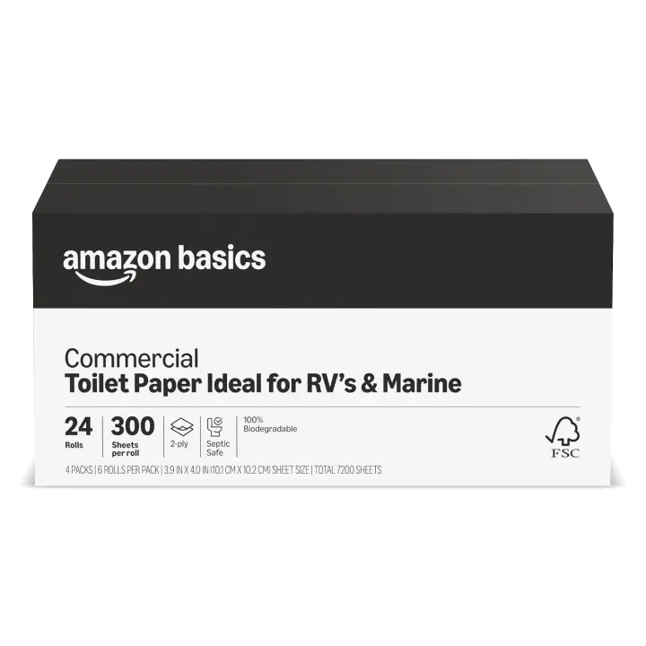 FSC-Certified 2-Ply Quick-Dissolve Toilet Paper for RVs & Marine — 24 Rolls