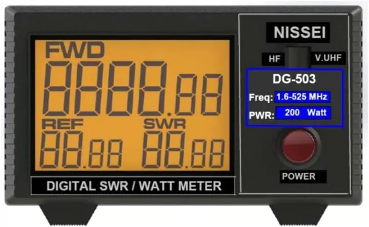 Fumei DG-503 3.5" Digital SWR/Watt Meter — HF/VHF/UHF 1–200W
