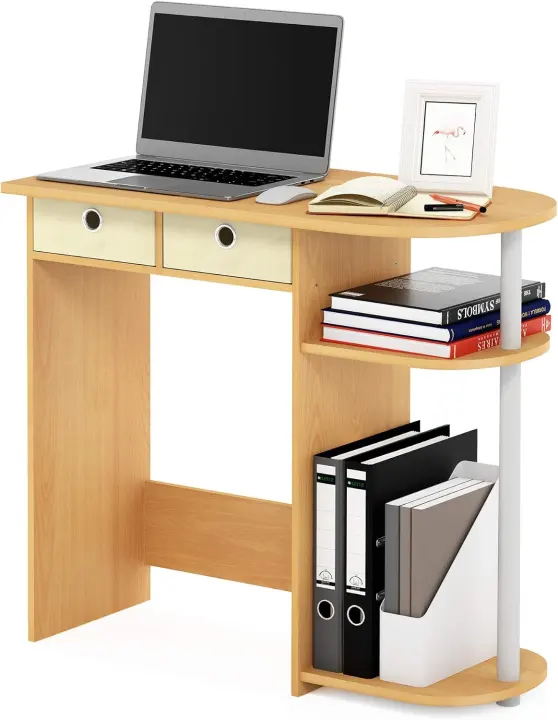 Furinno Go Green Desk — Compact Computer Desk with Side Storage