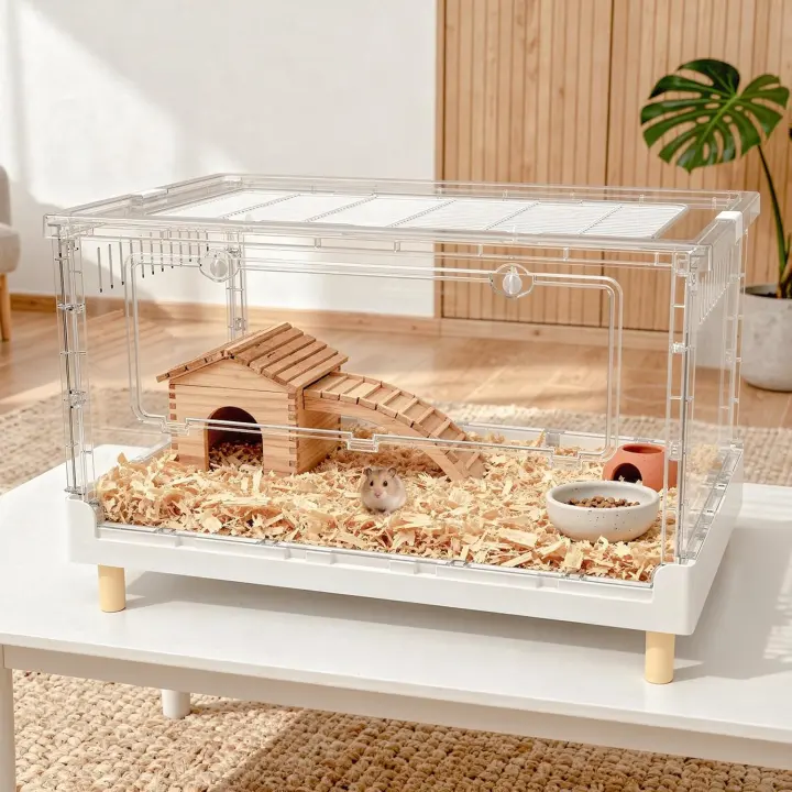 Hamster Cage — 15.4in High Panoramic Clear Playhouse