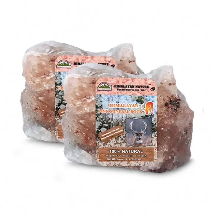 Hand-Mined Himalayan Pink Salt Rock Licks for Deer — 5 lb (Pack of 2)