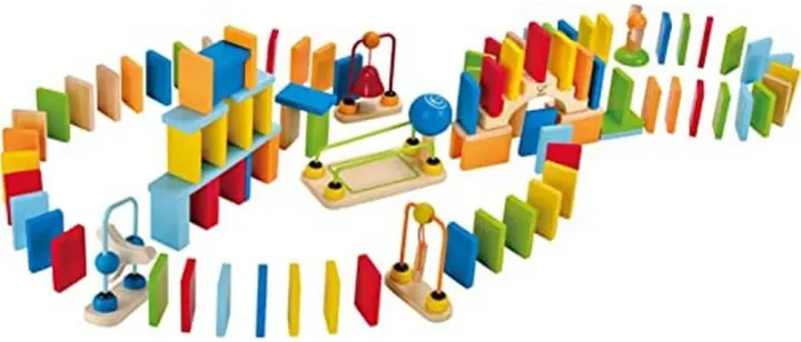 Hape Dynamo Wooden Domino Set — 107-Piece Domino & Track Kit