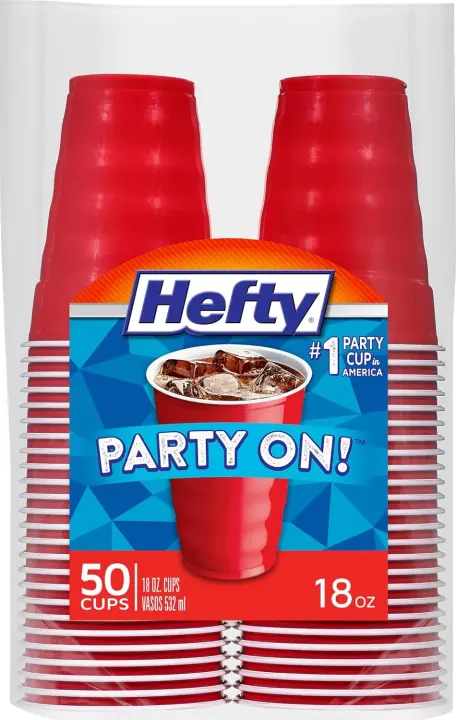 Hefty Easy-Grip Red Disposable Party Cups — 18 oz, 150 Count