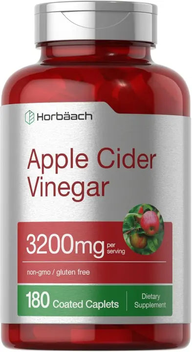 Horbäach Apple Cider Vinegar Caplets — 3200 mg, 180 Count