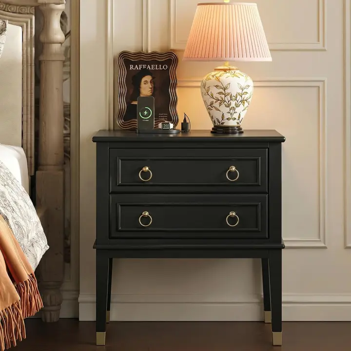 Huuger 27.6-inch Tall Nightstand with Integrated Charging Hub