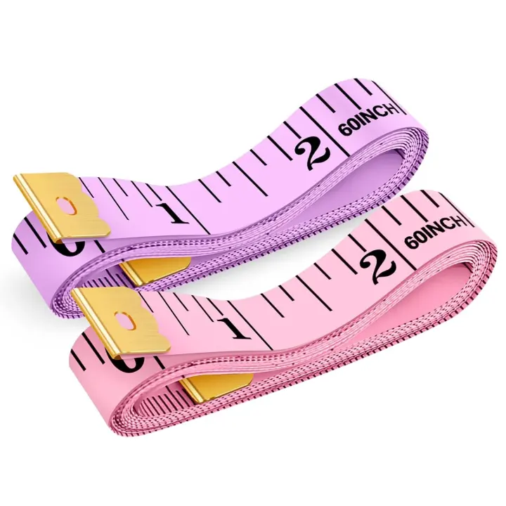 iBayam 60-Inch Soft Tape Measure — Pastel Pink & Purple (2-Pack)