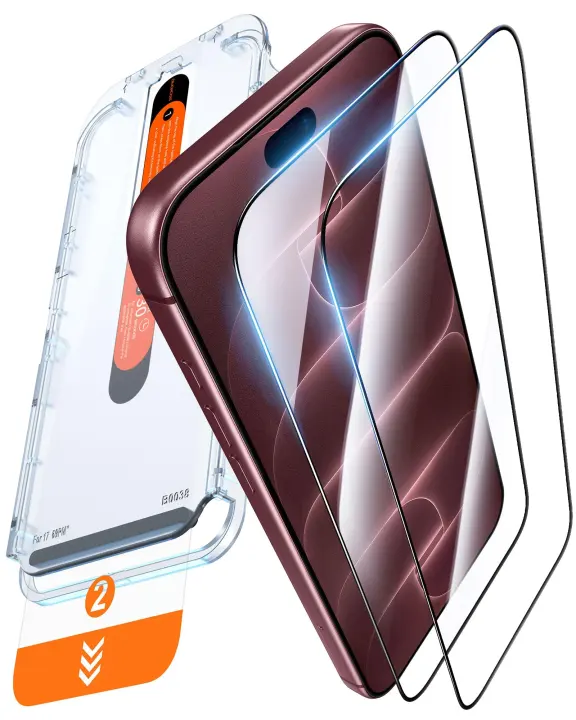iPhone 18 Pro Tempered Glass Screen Protector — 2-Pack 9H++