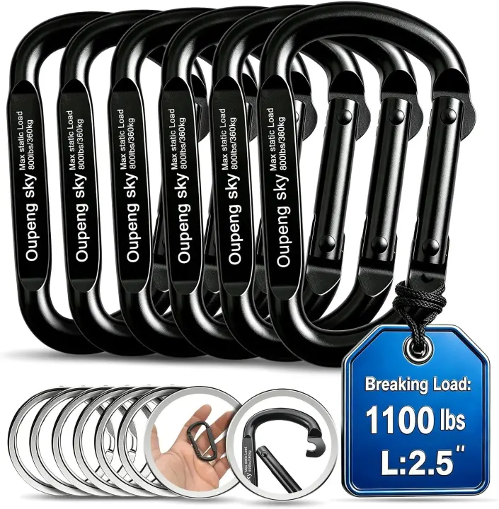 Iron Carabiner Clips — Heavy-Duty D-Ring Keychain Hooks