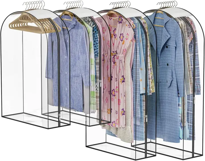 Jollygleam Clear Garment Bags — 4-Pack (2x40in, 2x50in)