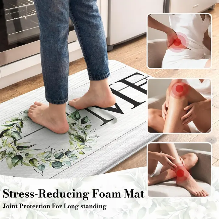 KIMODE Kitchen Mats — 2‑Piece Cushioned Floor Rug Set